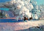 Художник Быков Виктор Александрович картина Деревья в снегу Современная живопись